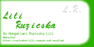 lili ruzicska business card